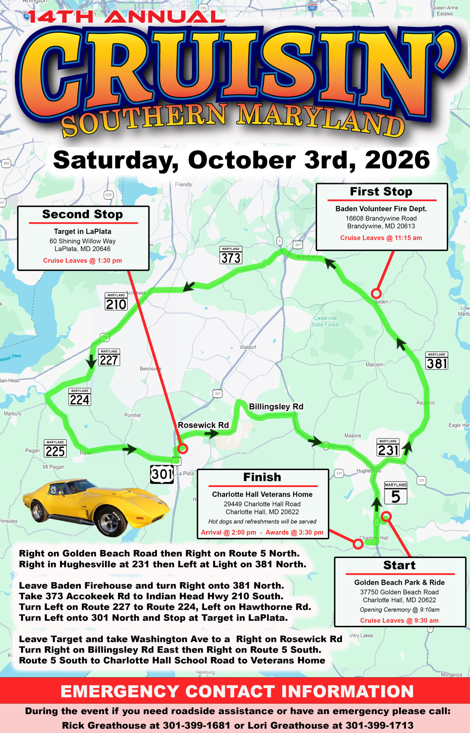 Cruisin SOMD 2026 Map